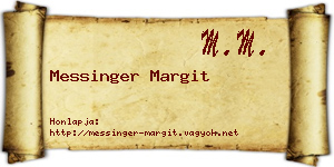 Messinger Margit névjegykártya
